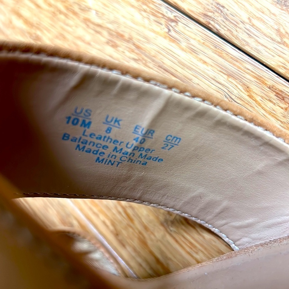 FRANCO SARTO Womens Mint Espadrille Wedges Slip On Sandal Tan Leather sz 10 - Picture 5 of 6